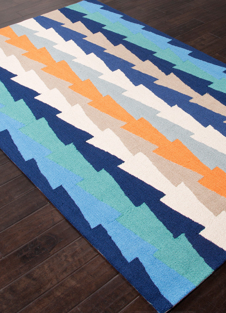 Fusion Stairstep Blue Area Rug