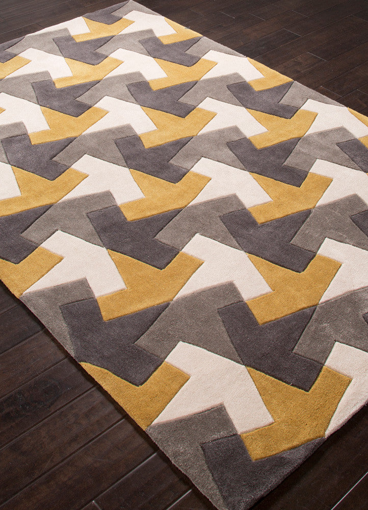 Fusion Tesselation Gold/Gray Area Rug