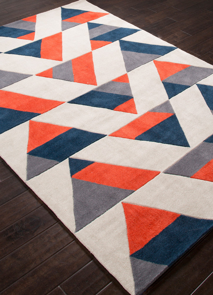 Fusion Angular Dark Beige/Red Area Rug