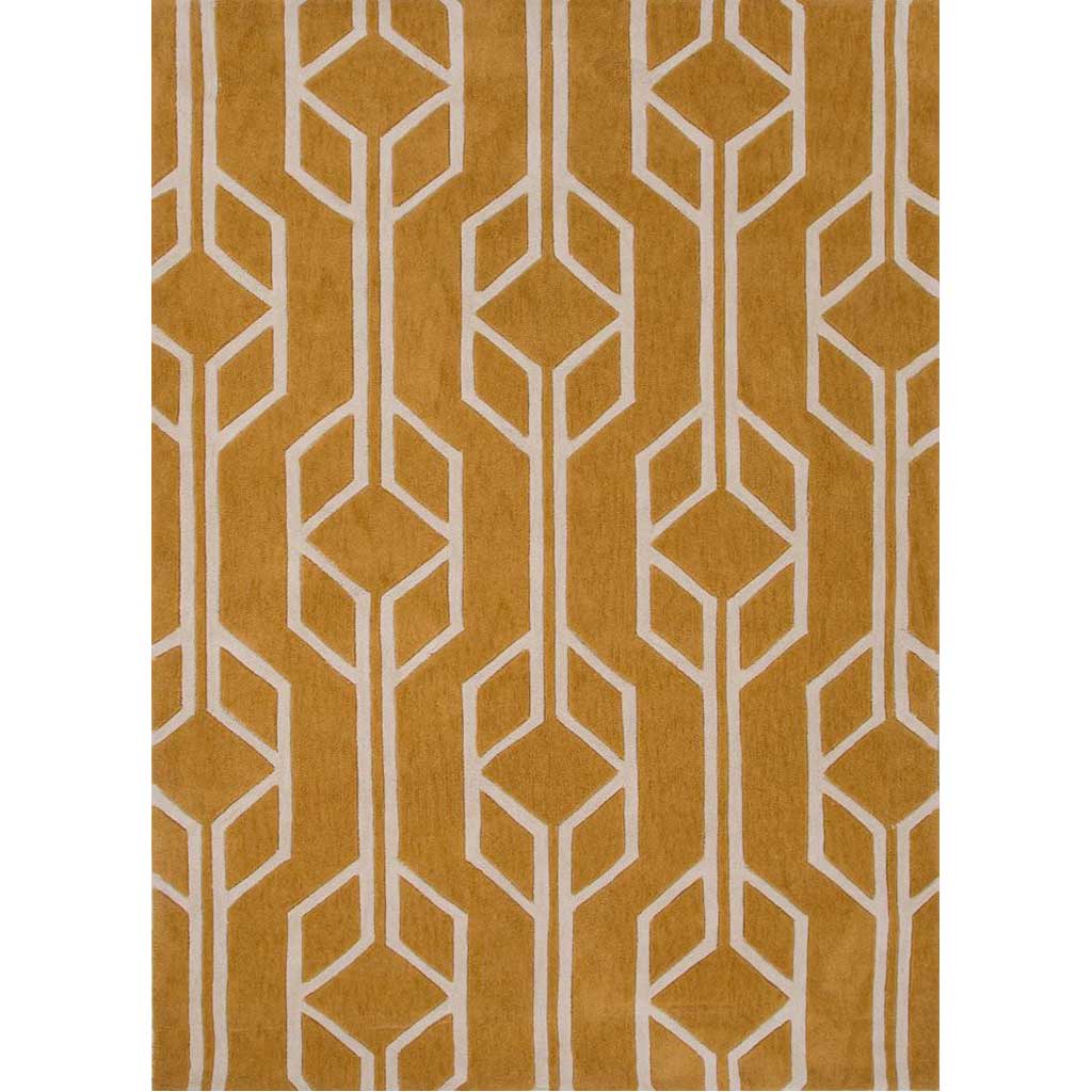Fusion Brant Ocre/White Asparagus Area Rug