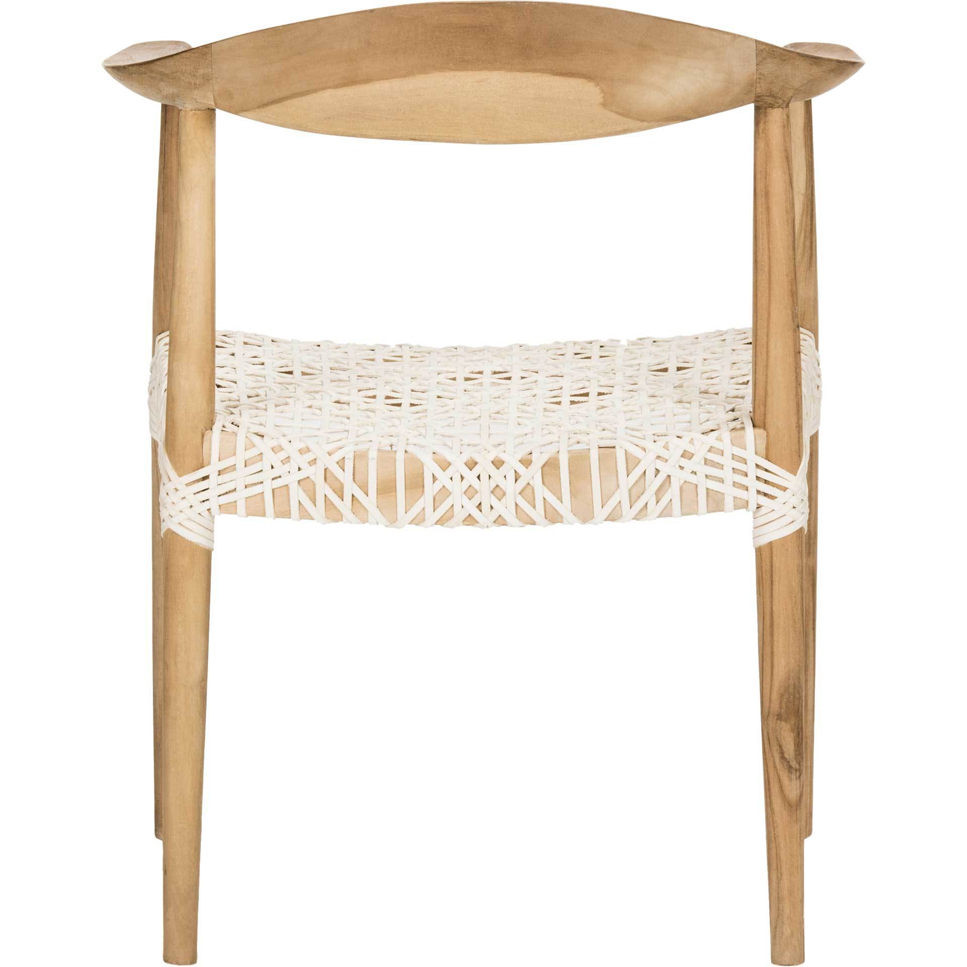 Baize Arm Chair Light Oak/Off White