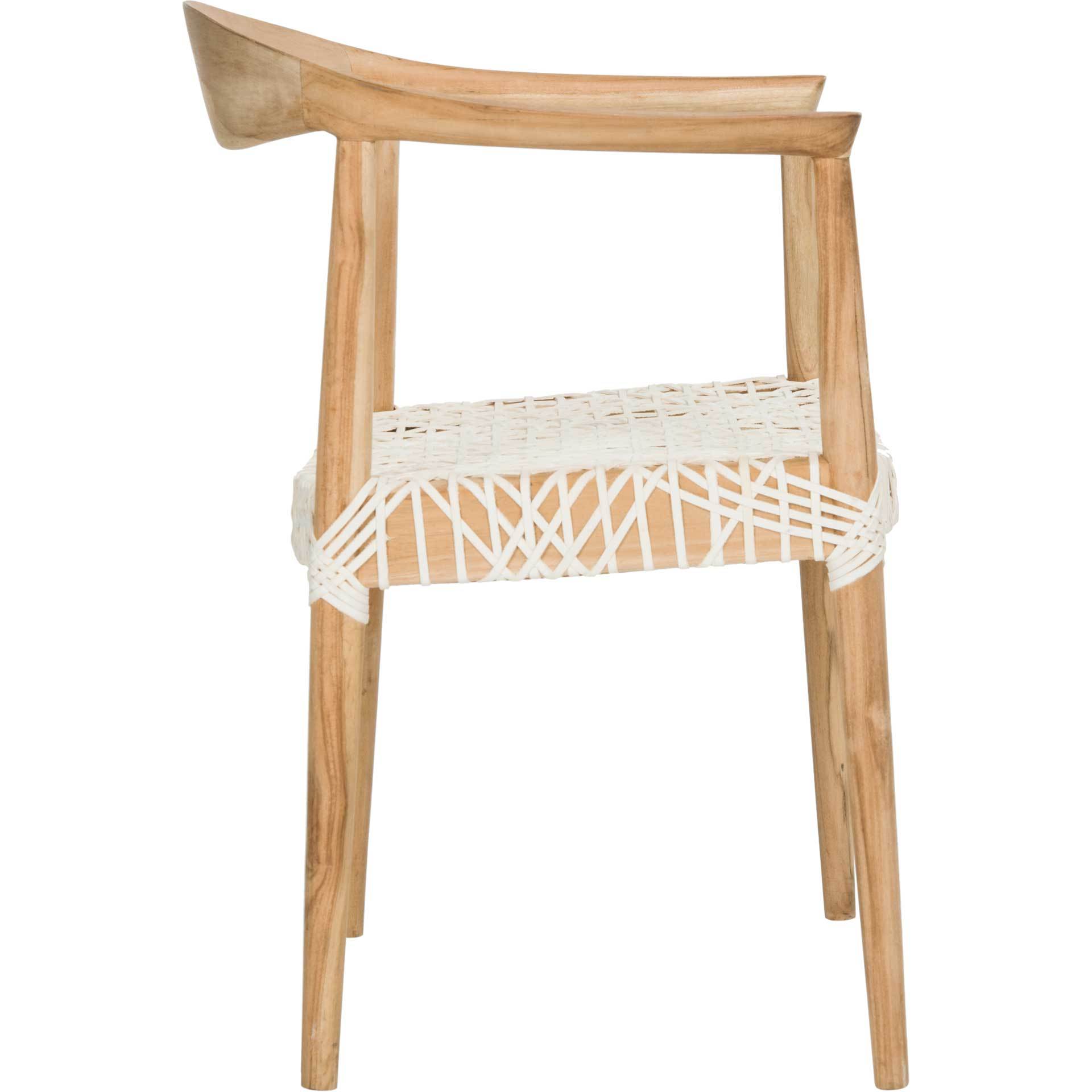 Baize Arm Chair Light Oak/Off White