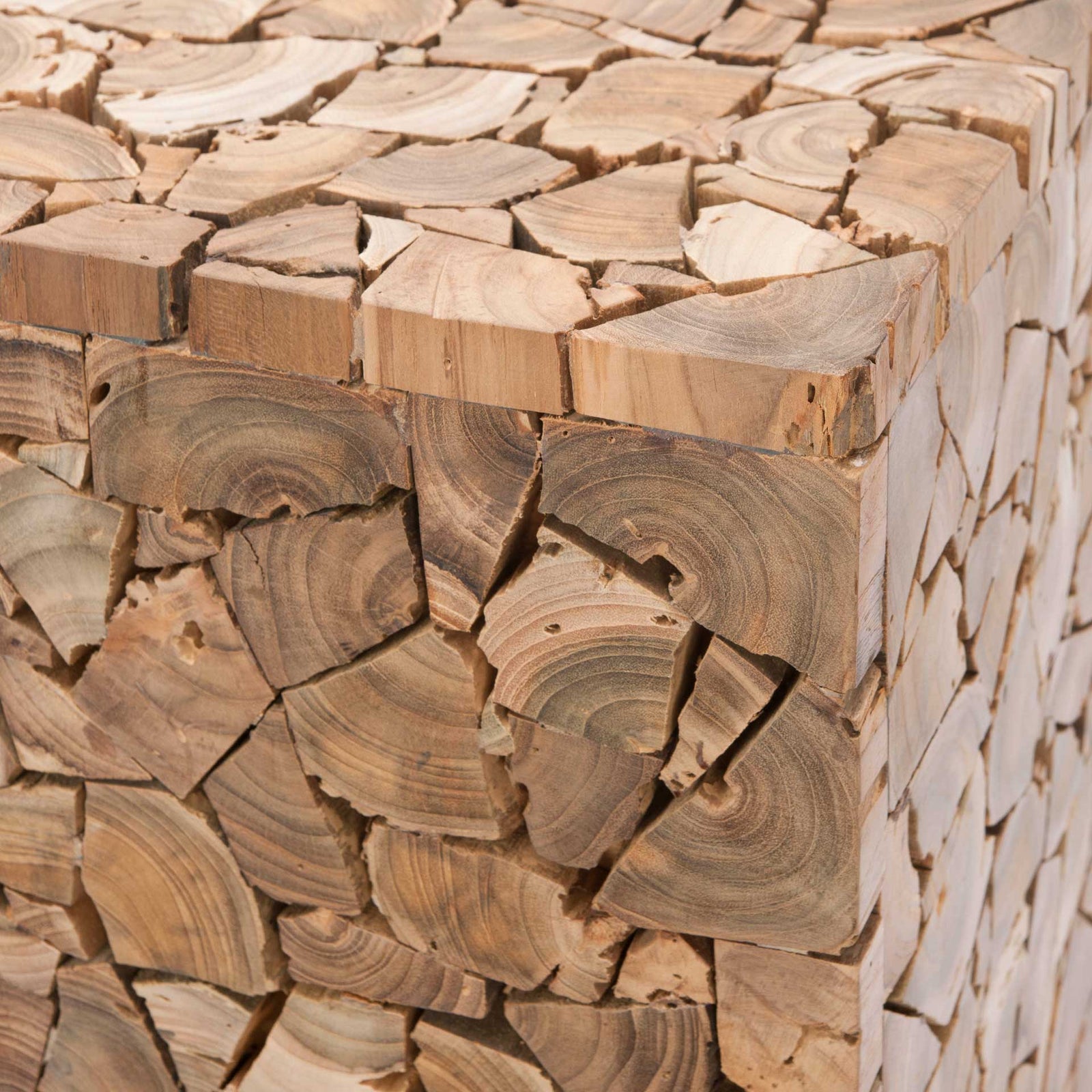 Felix Grayes Teak Square Stool Medium Oak