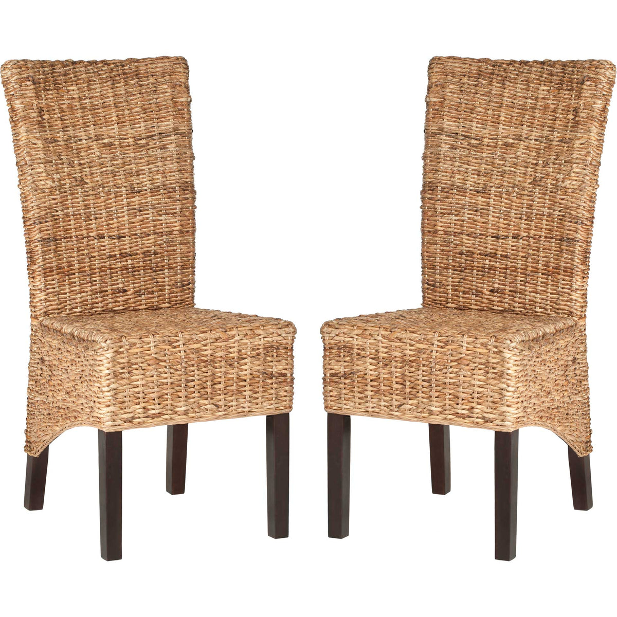 Kisii Rattan Side Chair Natural/Dark Brown (Set of 2)