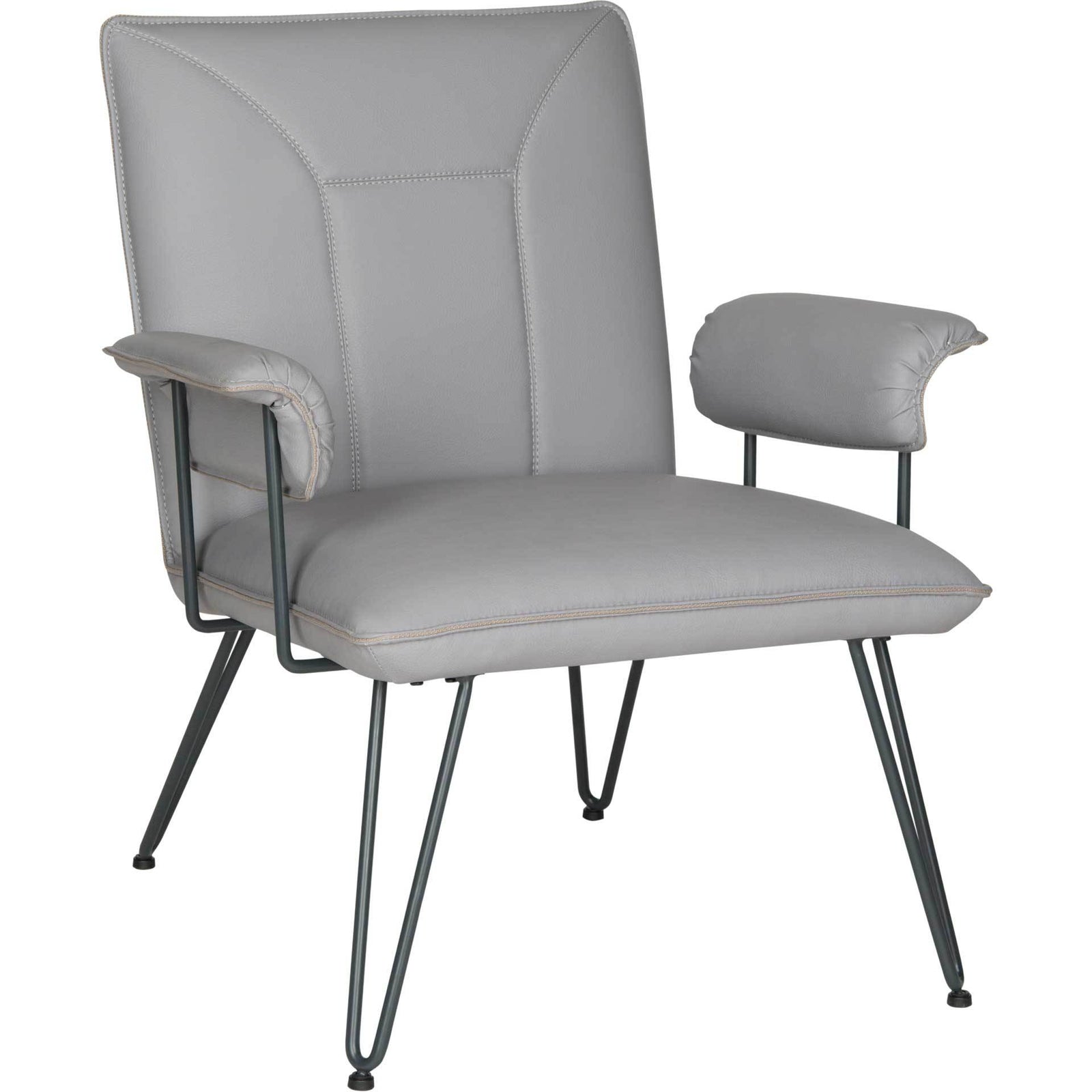 Jonah Leather Arm Chair Gray