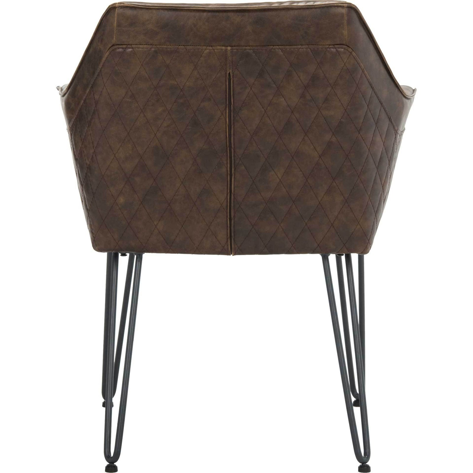 Esabella Leather Dining Chair Dark Brown (Set of 2)