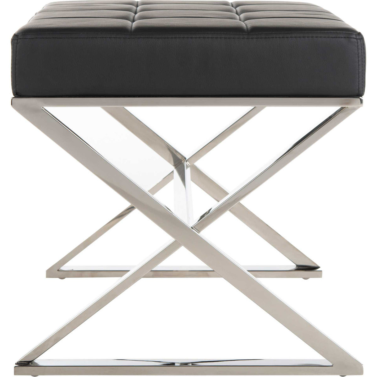 Mingle Ottoman Black/Chrome