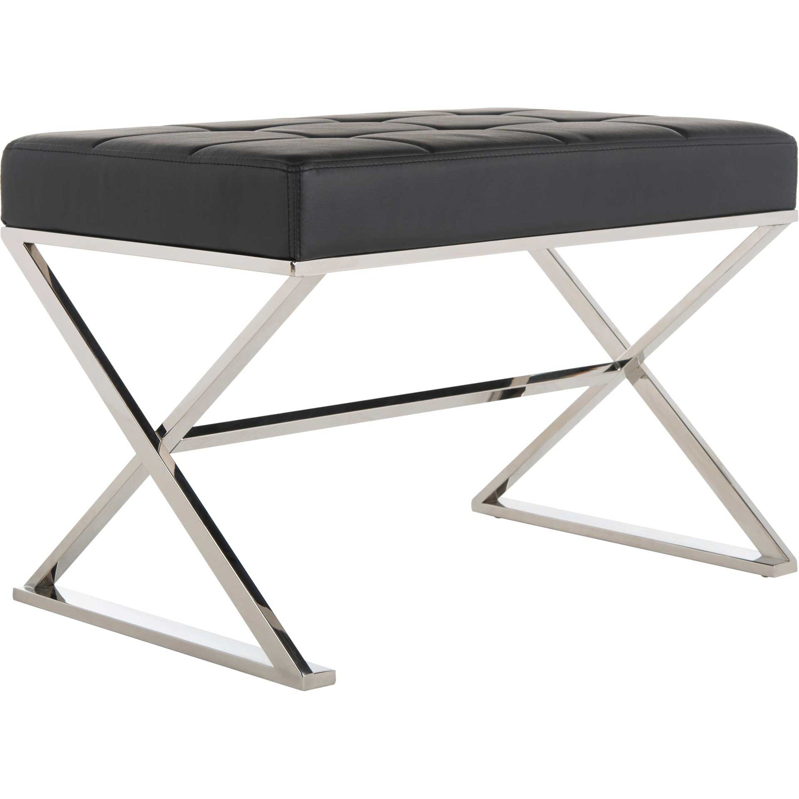 Mingle Ottoman Black/Chrome