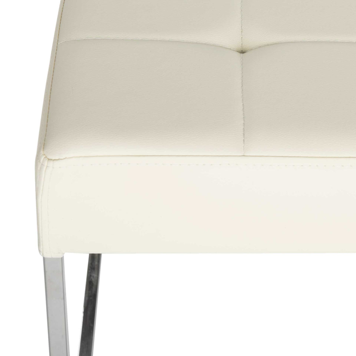 Roger Ottoman Creme/Chrome