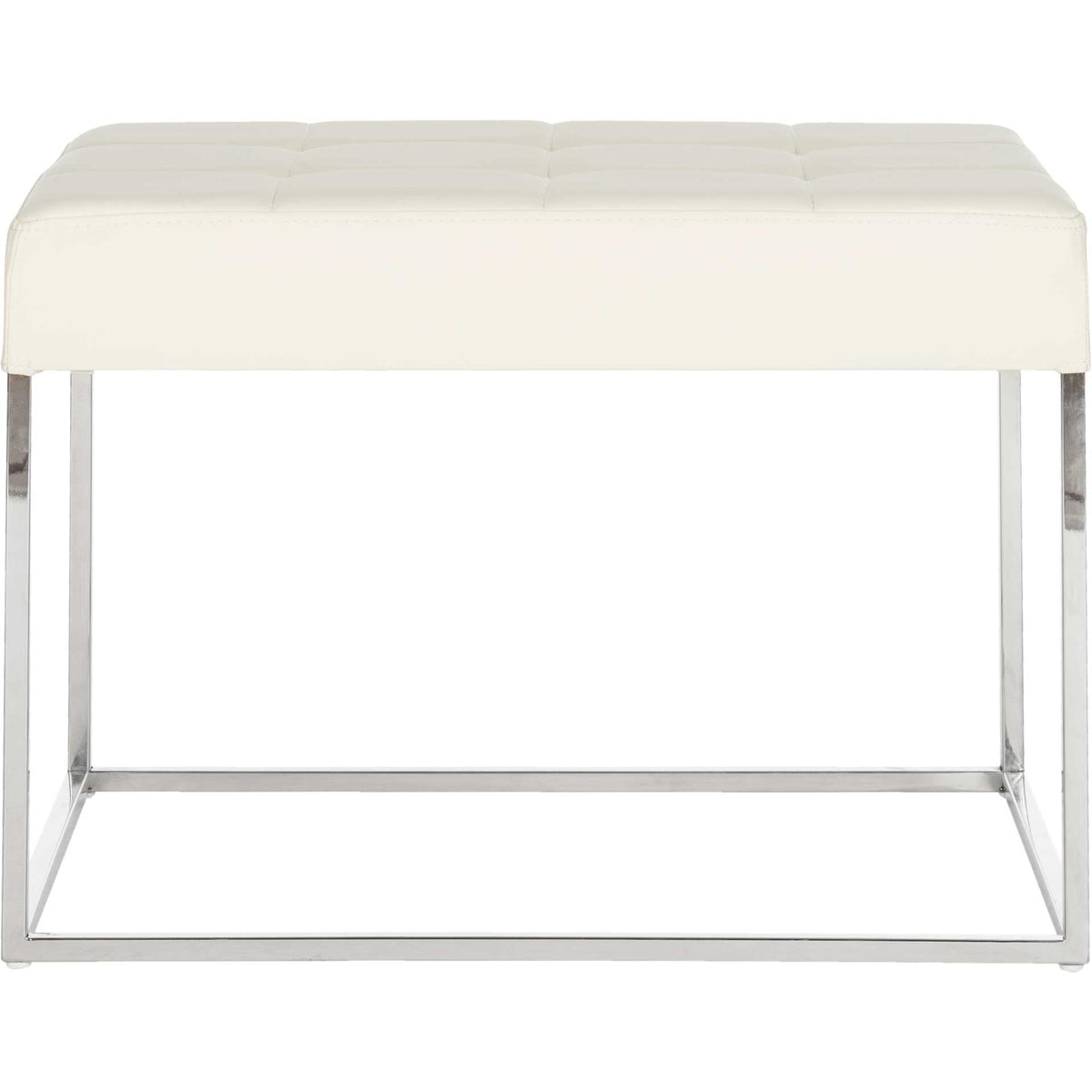 Roger Ottoman Creme/Chrome