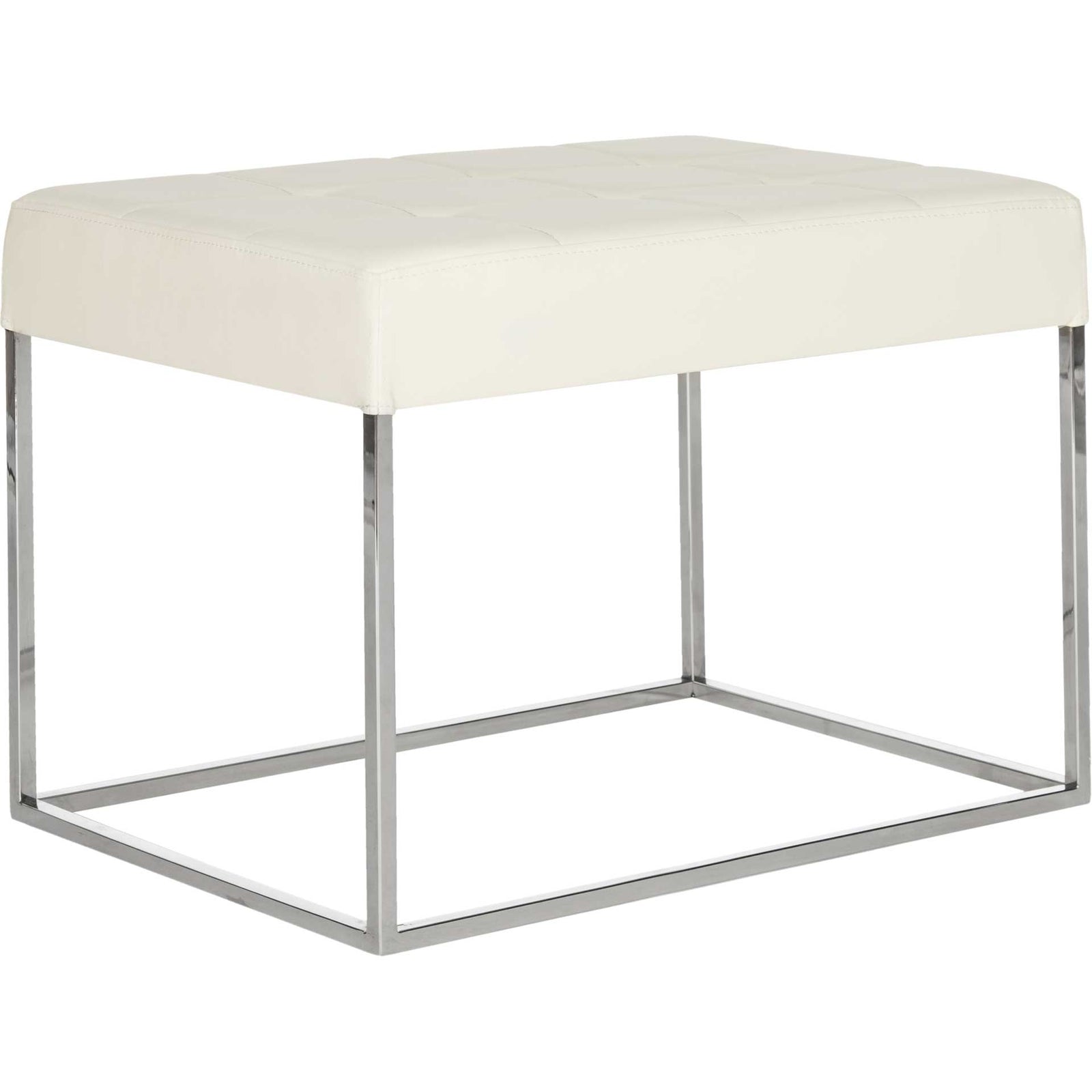 Roger Ottoman Creme/Chrome