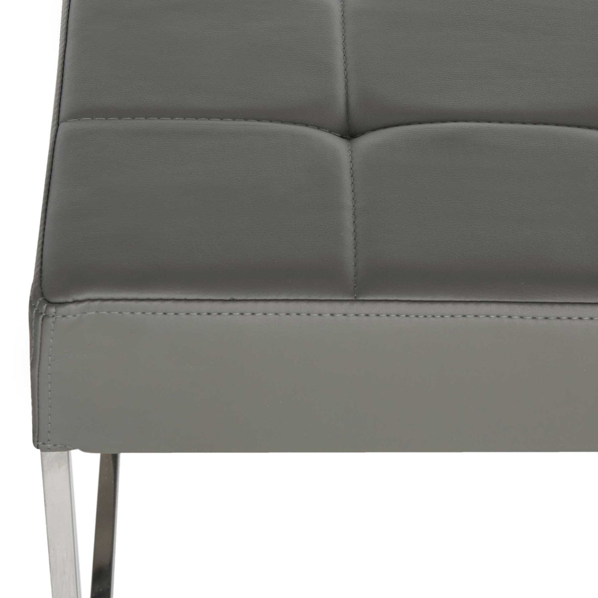 Roger Ottoman Gray/Chrome