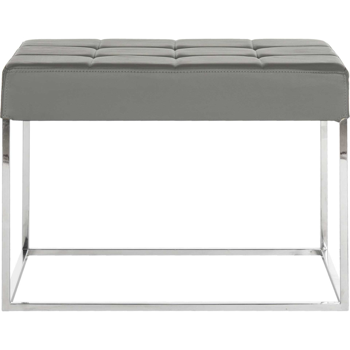 Roger Ottoman Gray/Chrome