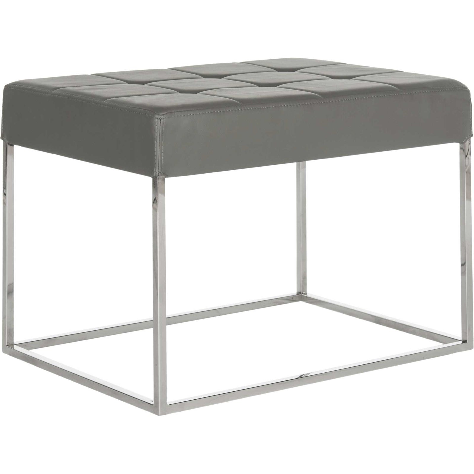 Roger Ottoman Gray/Chrome