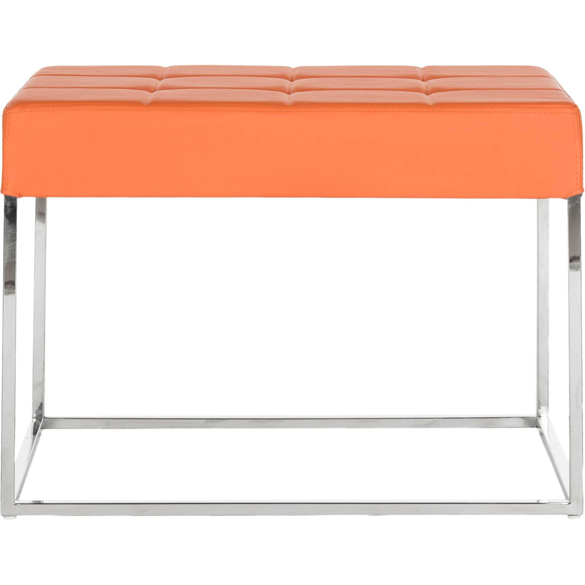 Roger Ottoman Orange/Chrome