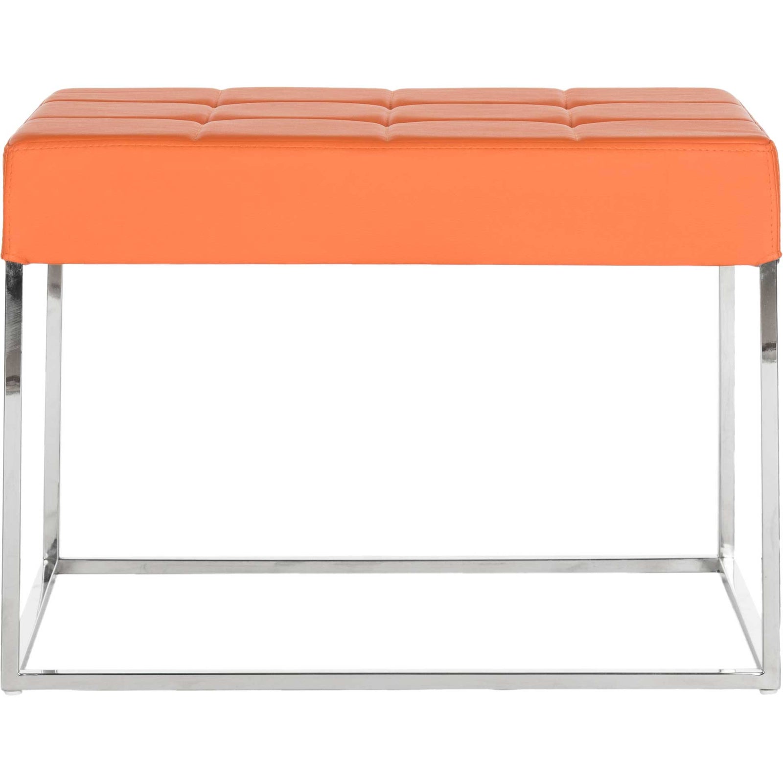 Roger Ottoman Orange/Chrome