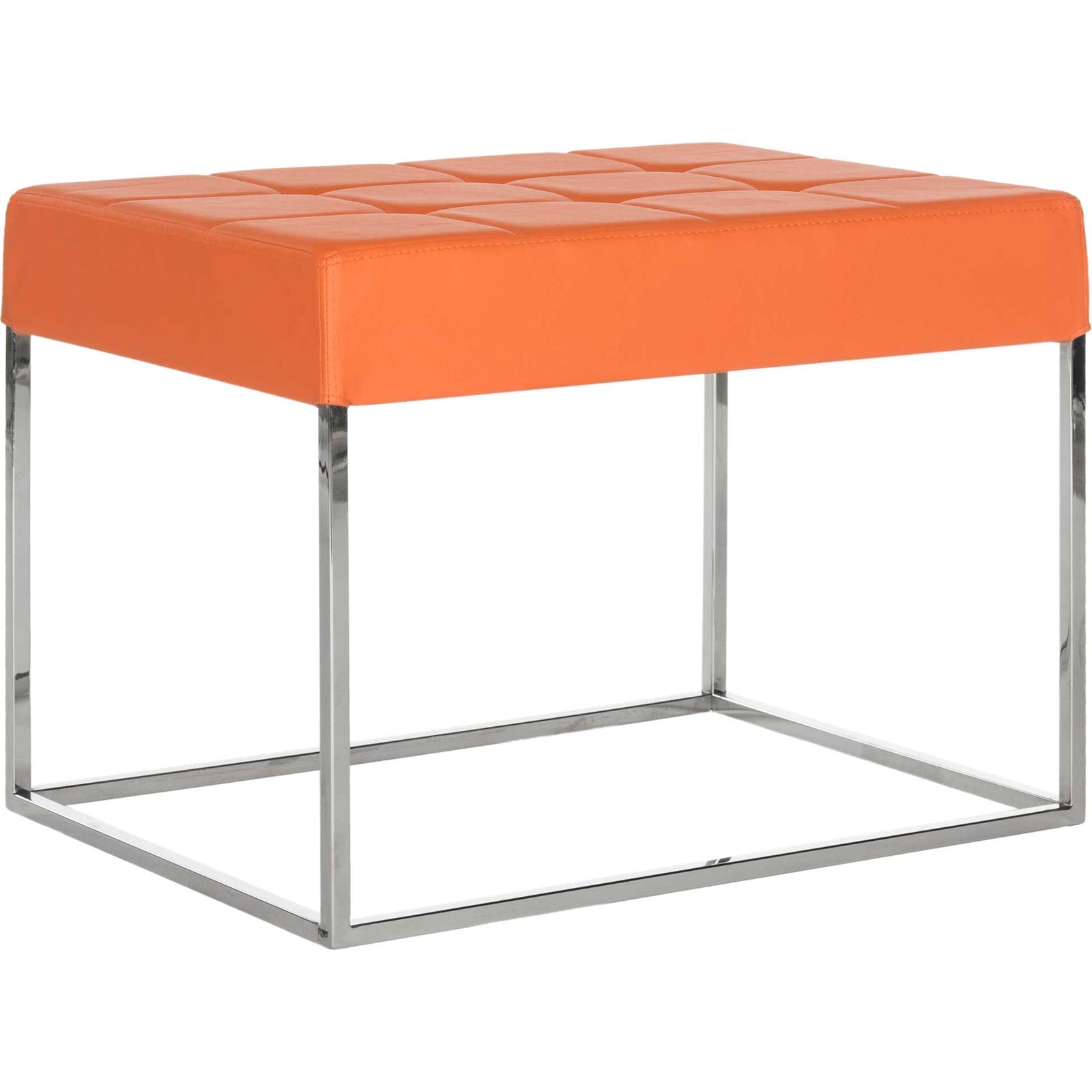 Roger Ottoman Orange/Chrome