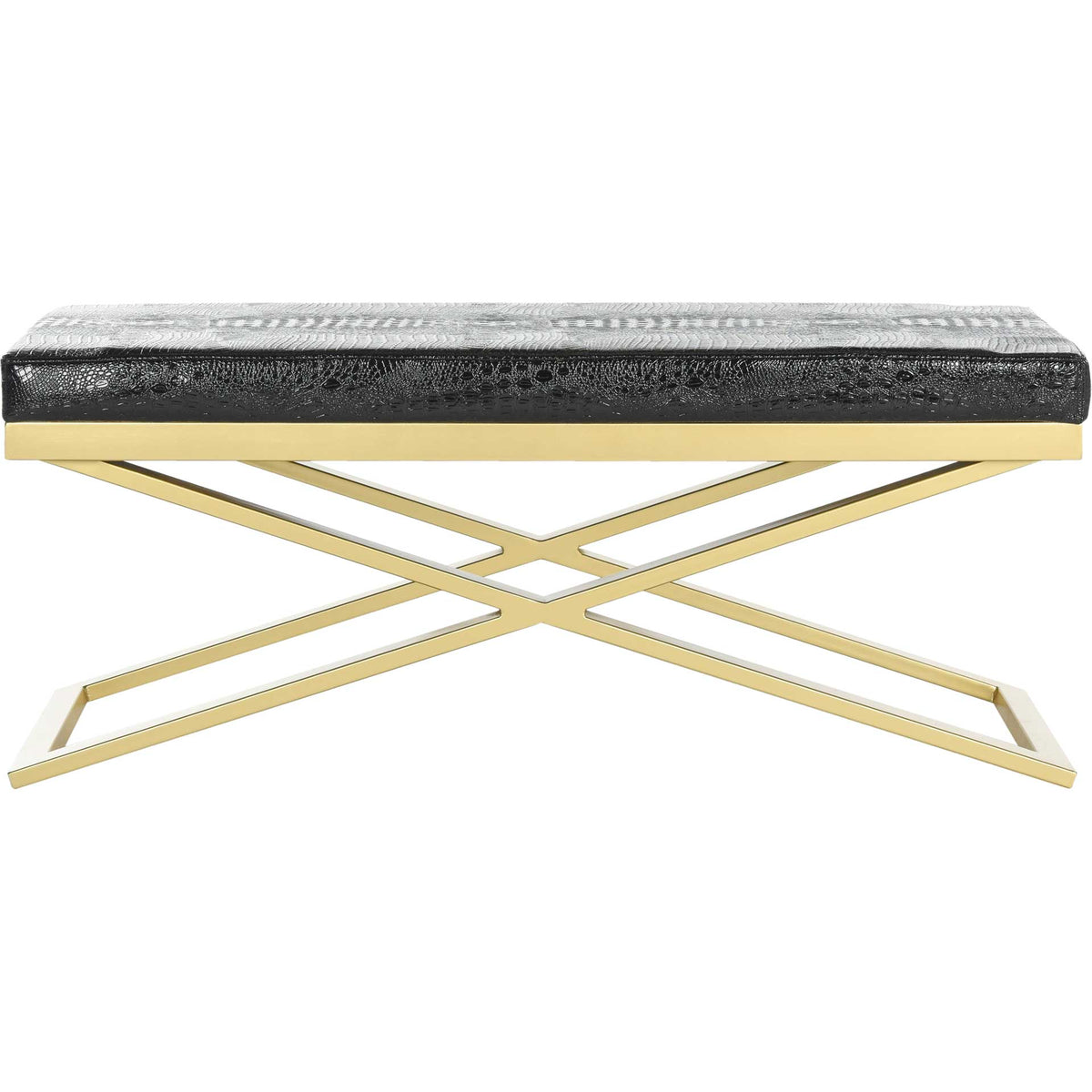 Achilles Bench Black Croco/Gold