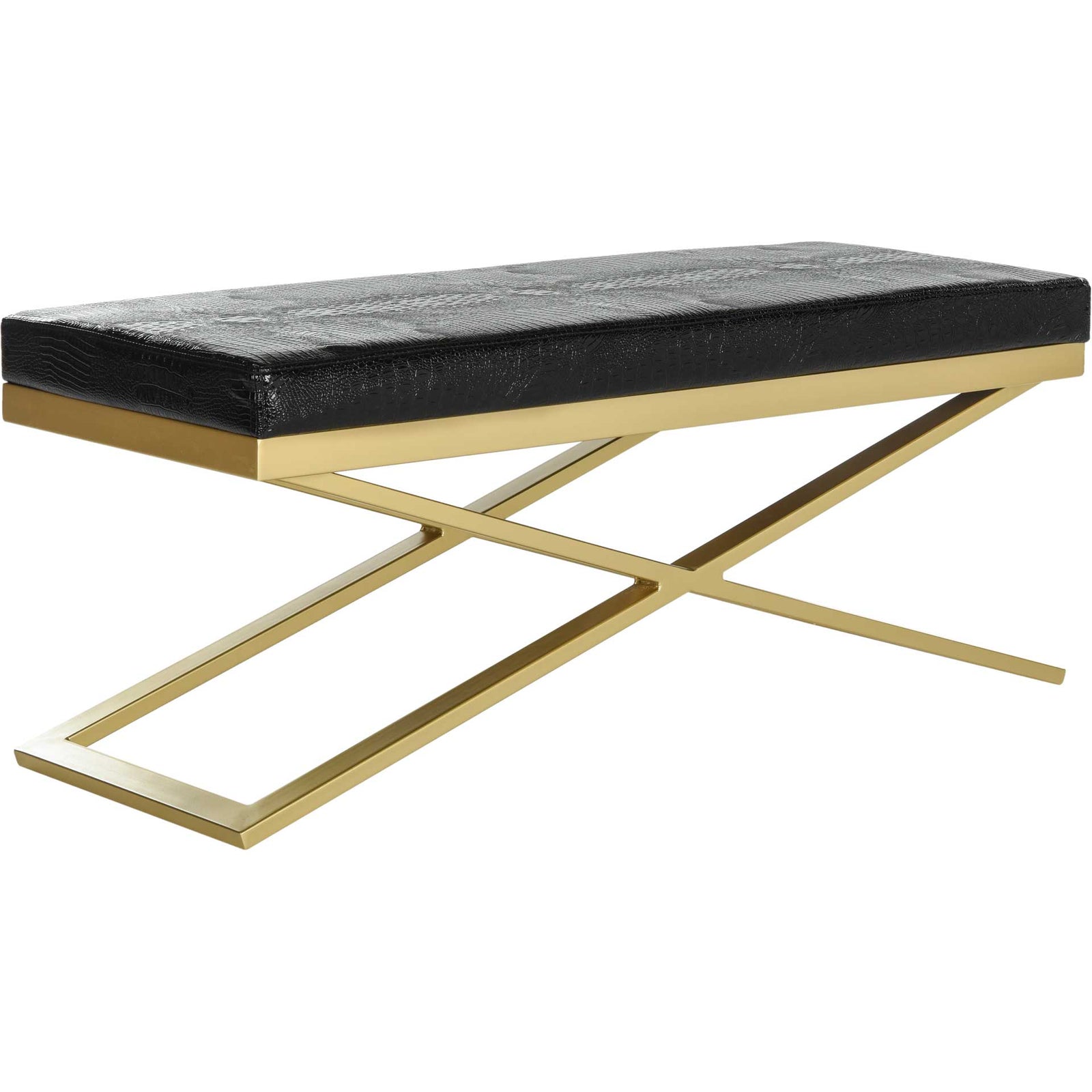 Achilles Bench Black Croco/Gold