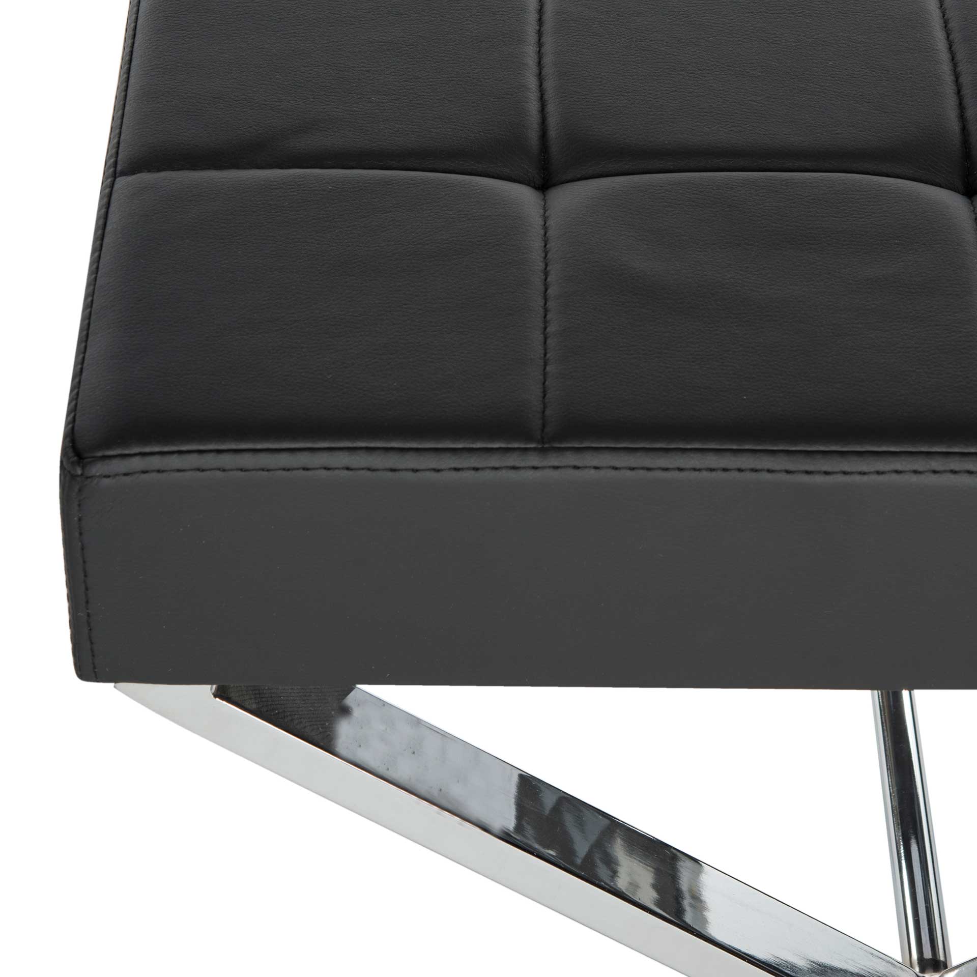 Simon Ottoman Black/Chrome