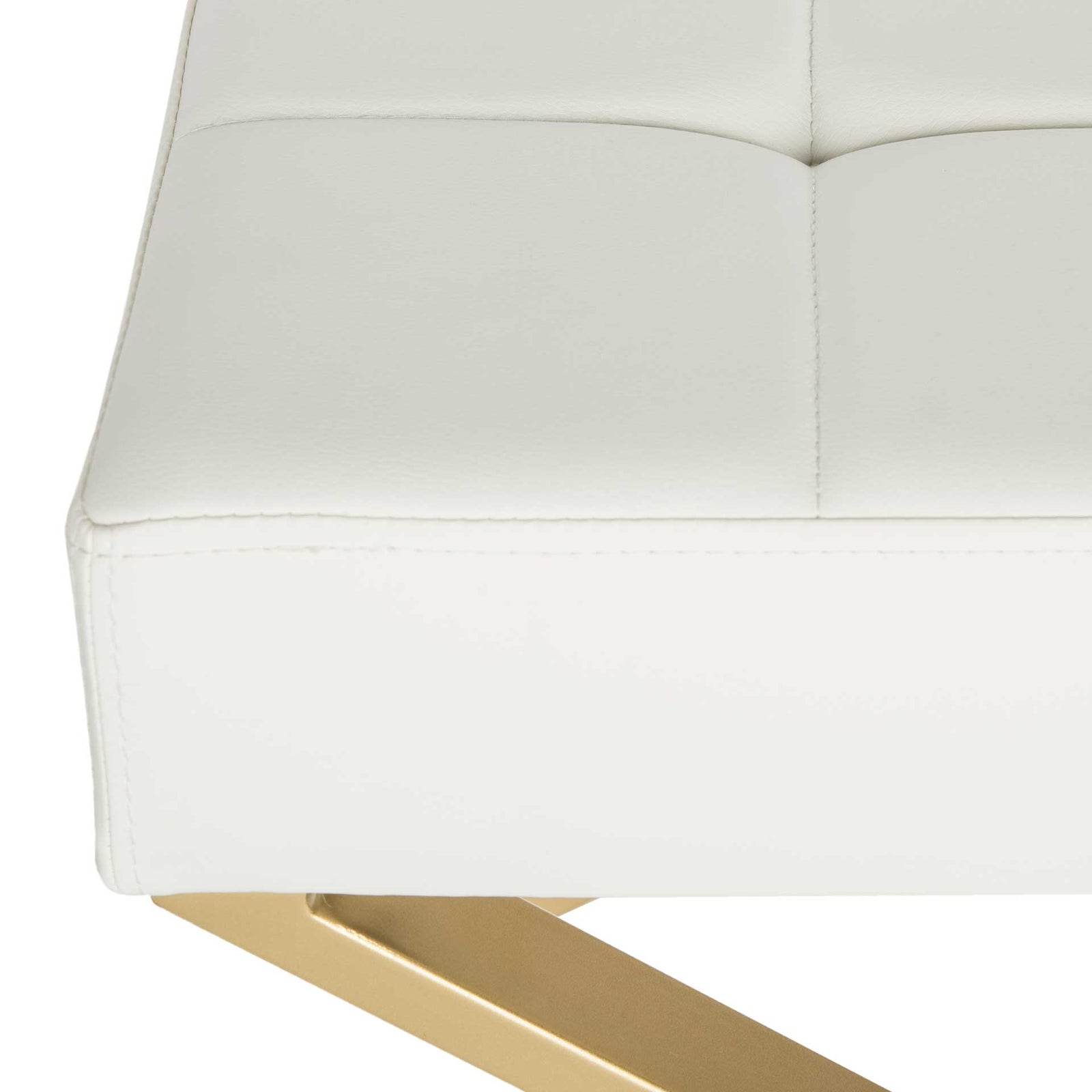 Bach Ottoman White/Gold