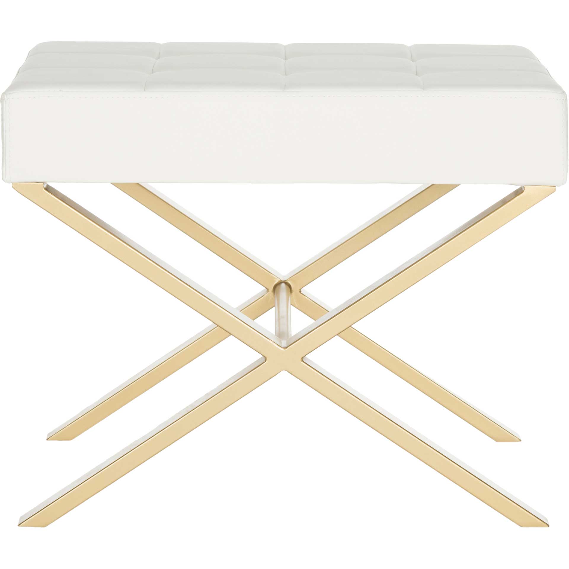 Bach Ottoman White/Gold