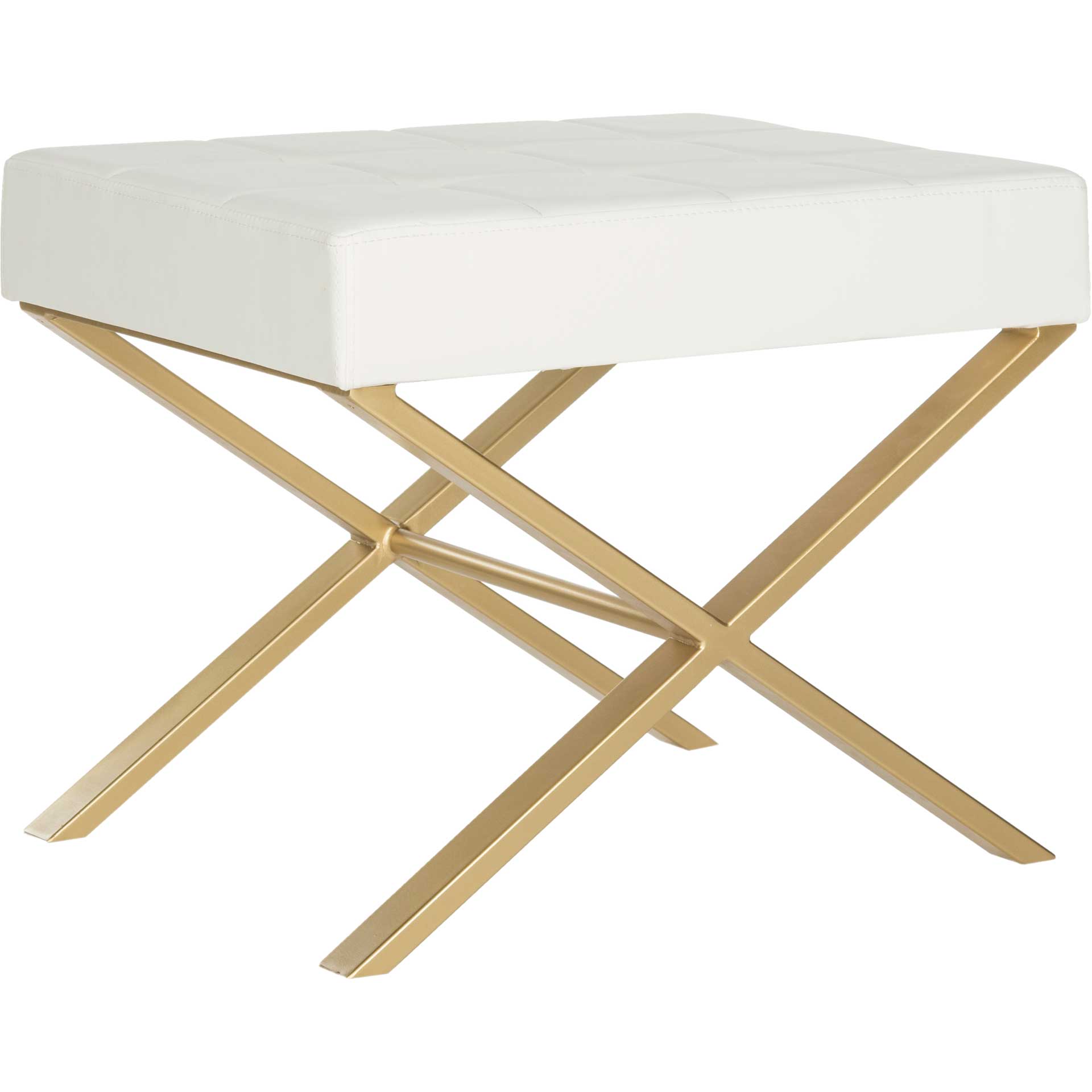 Bach Ottoman White/Gold