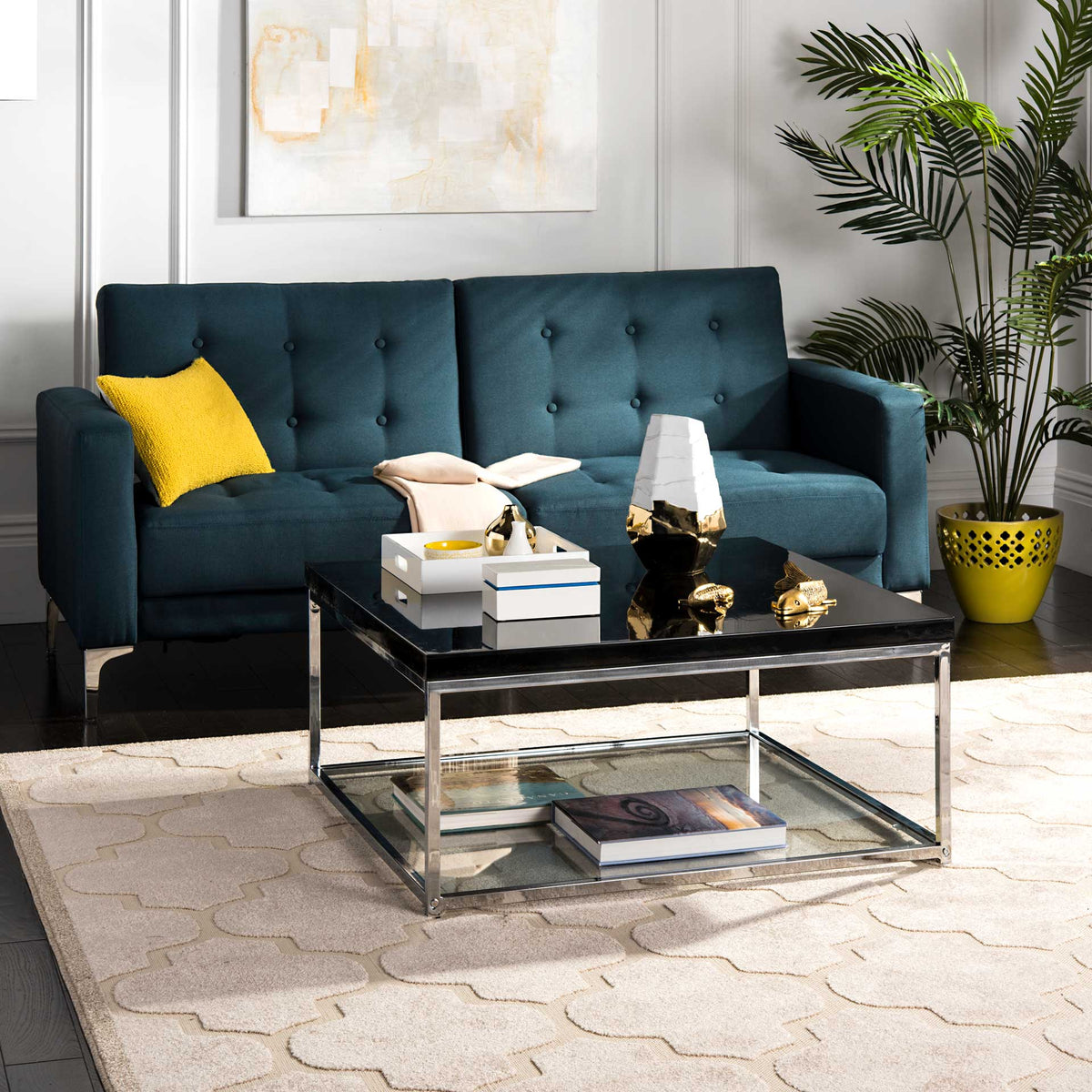 Mark Chrome High Gloss Coffee Table Black/Chrome