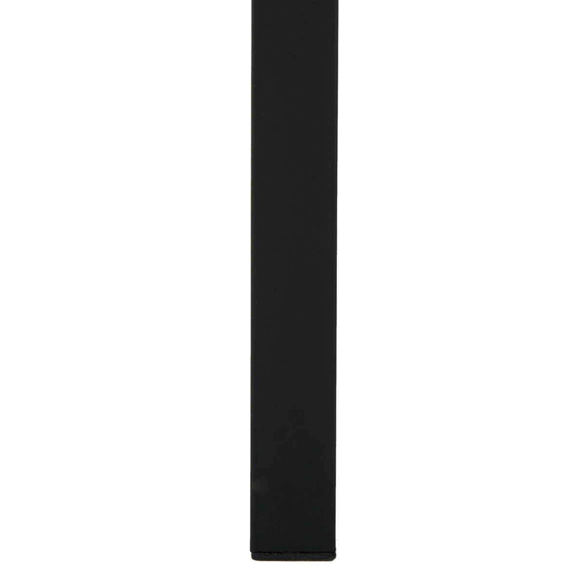 A straight, square black metal leg keeps the desk's design streamlined.
