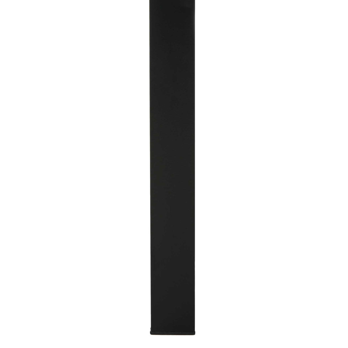 A slim black metal leg has a straight profile and a flat foot