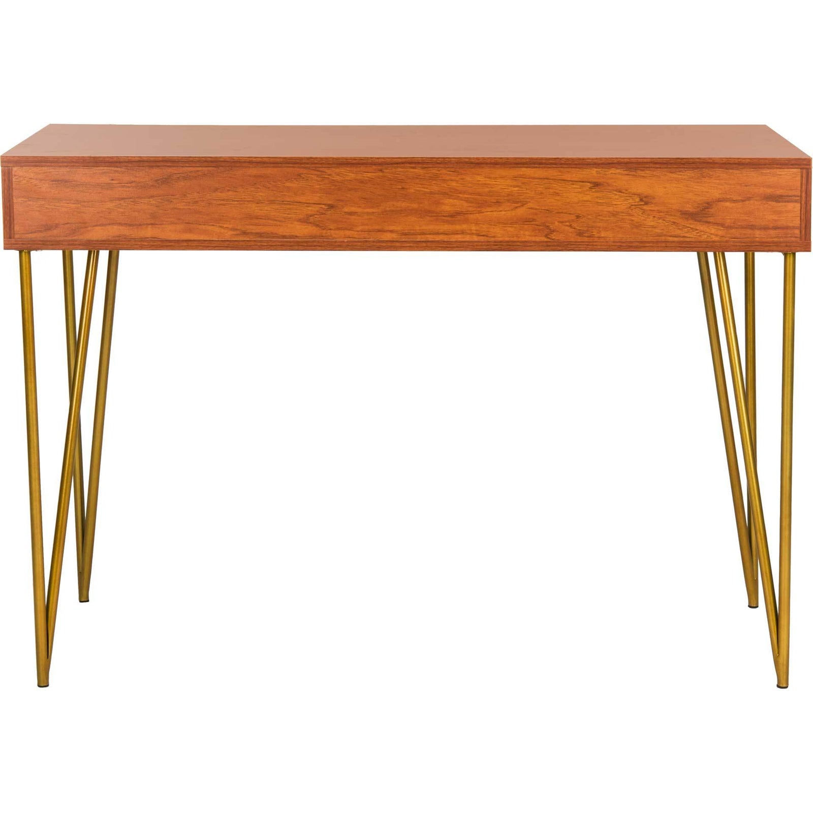 Pierce Two Drawer Desk Natural/Gold