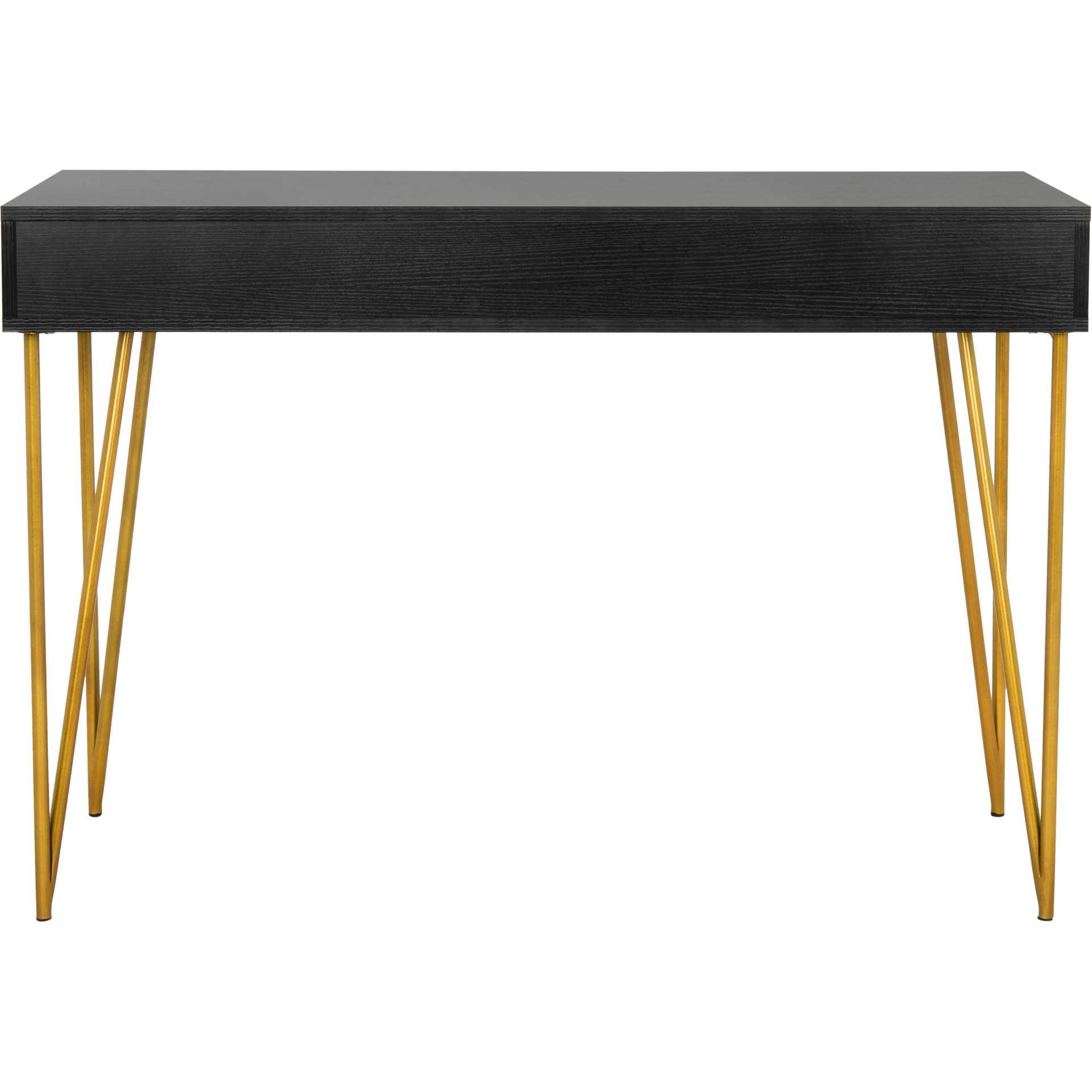 Pierce Two Drawer Desk Black/Gold