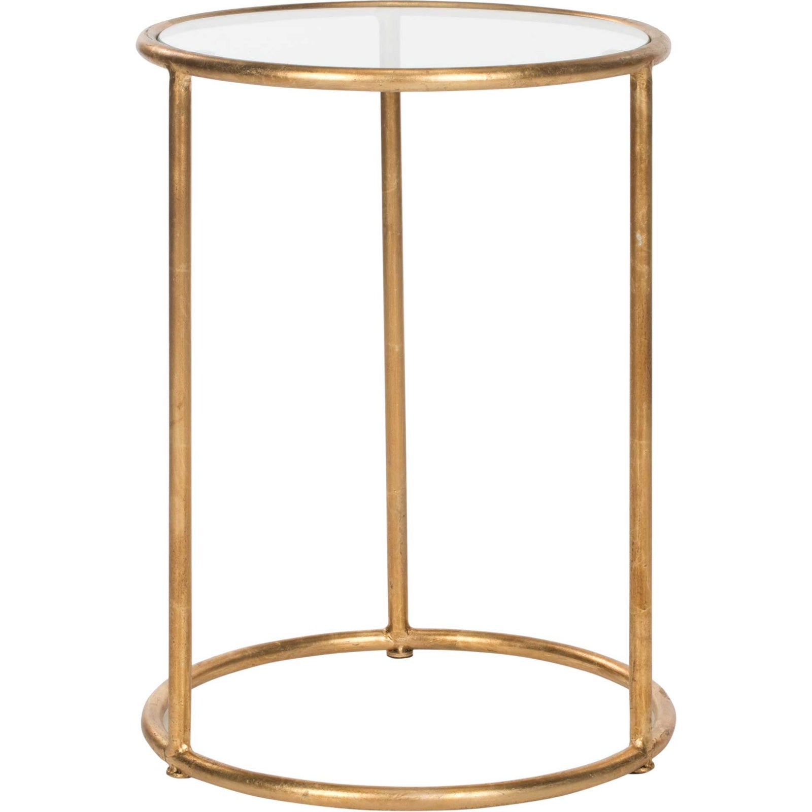 Shaikha Glass Top Accent Table Gold/Clear