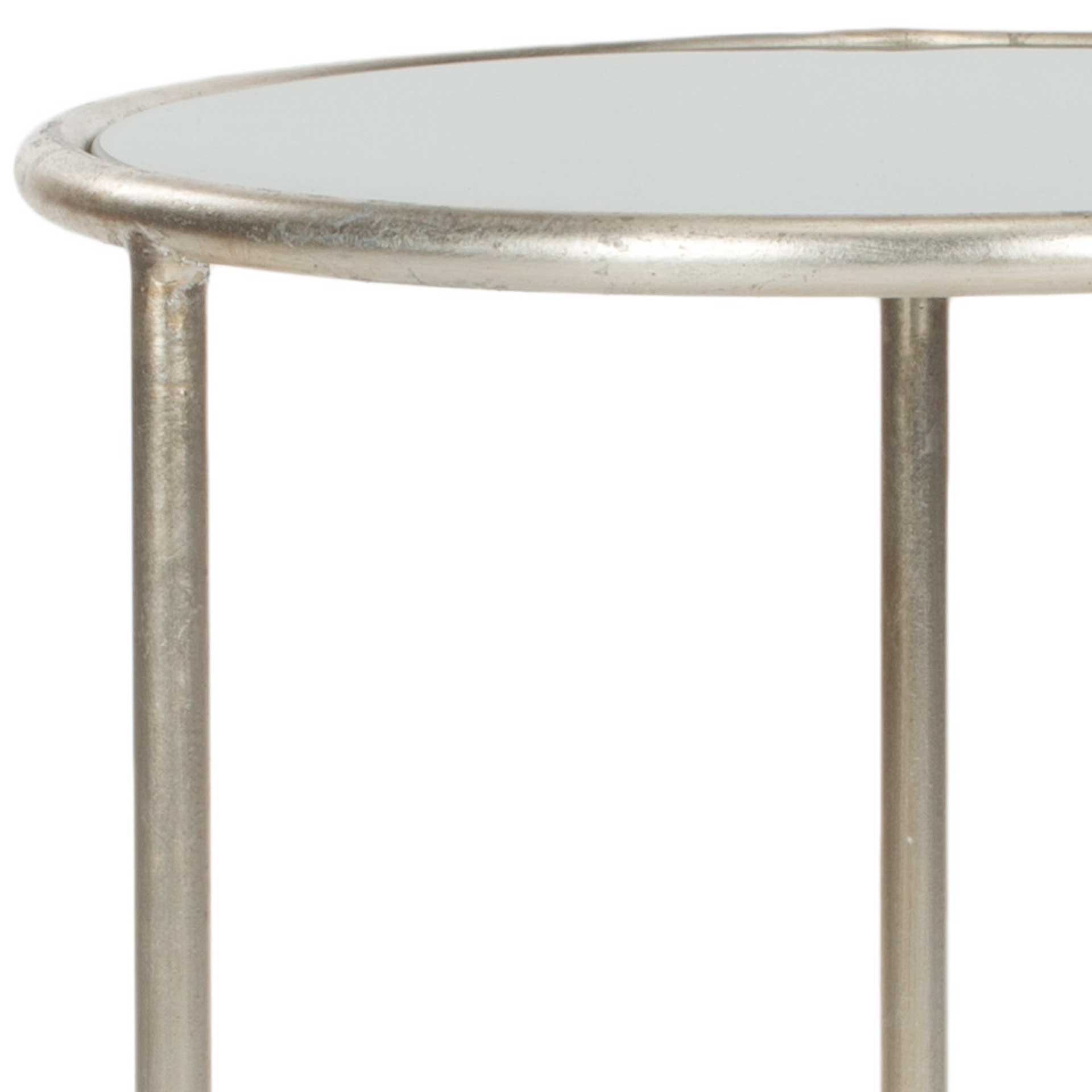 Shaikha Glass Top Accent Table Silver/Gray