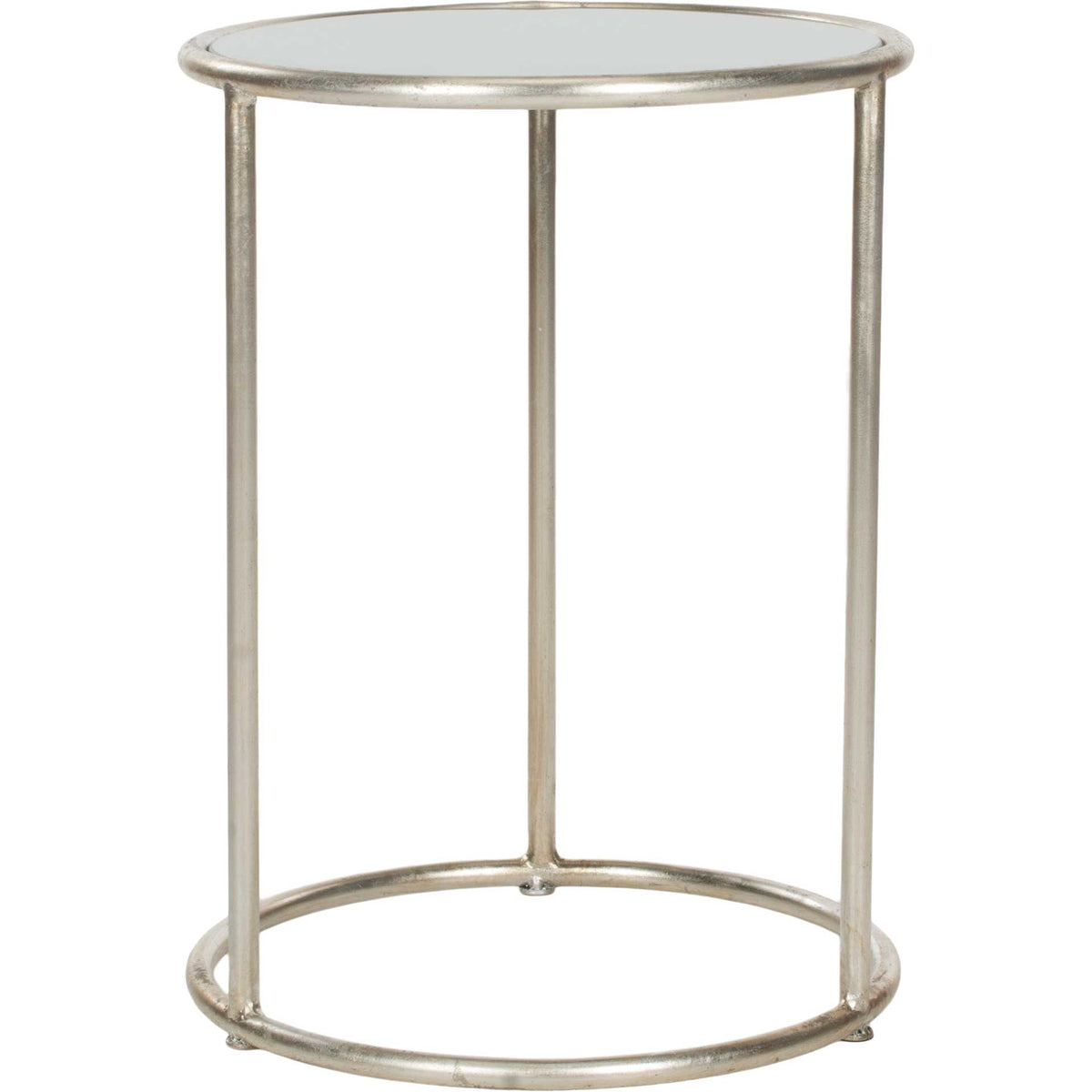 Shaikha Glass Top Accent Table Silver/Gray