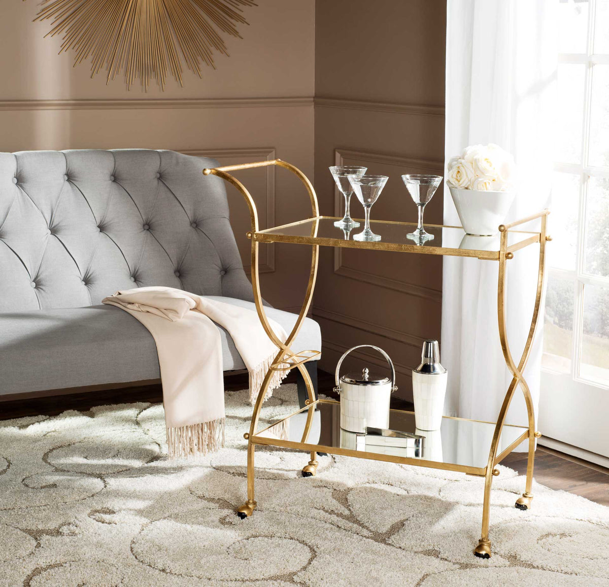 Lucca Bar Cart Gold