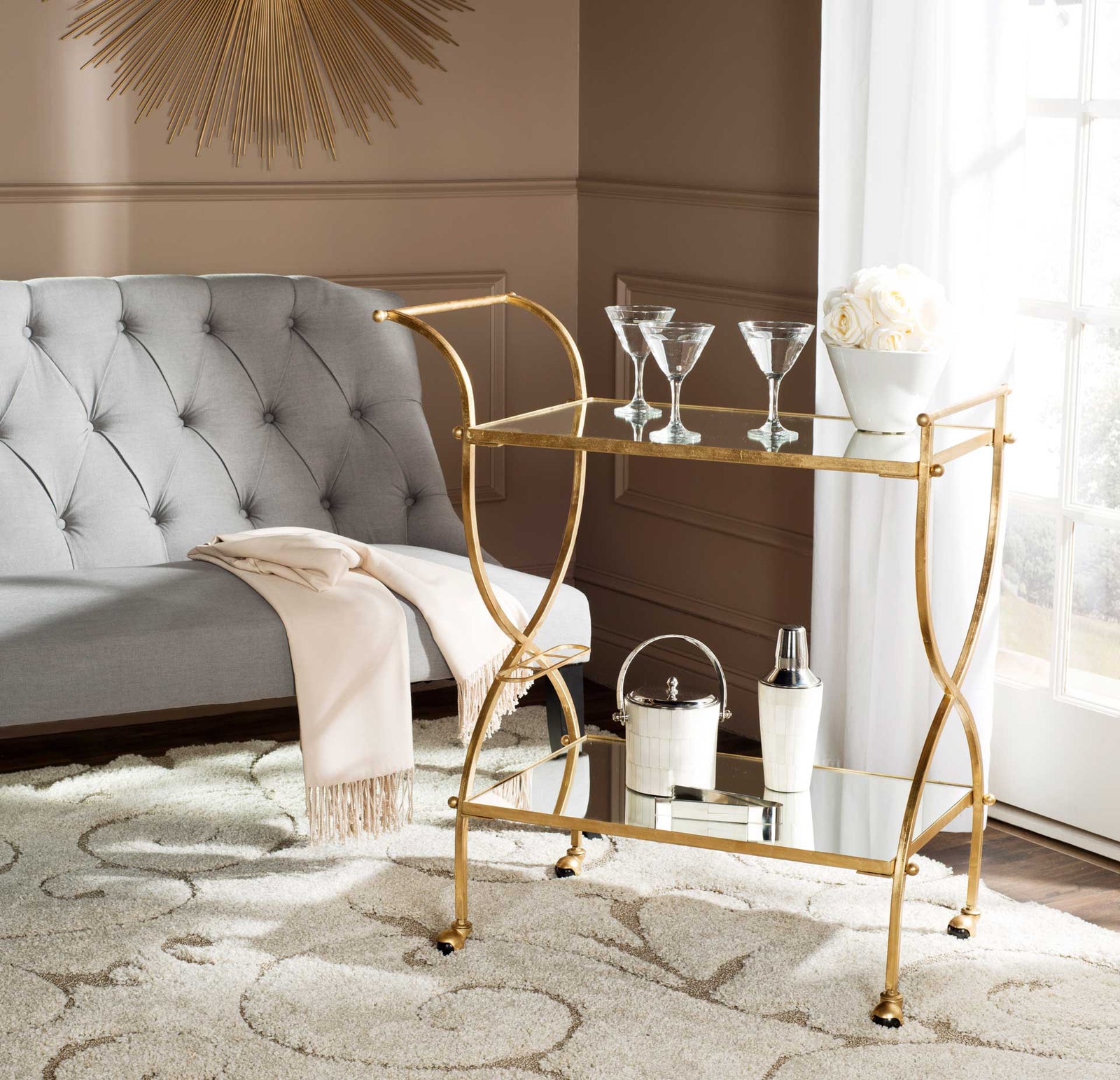 Lucca Bar Cart Gold