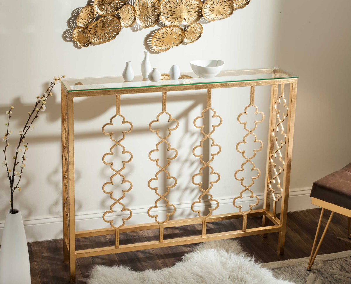 Carmelo Console Table Antique Gold