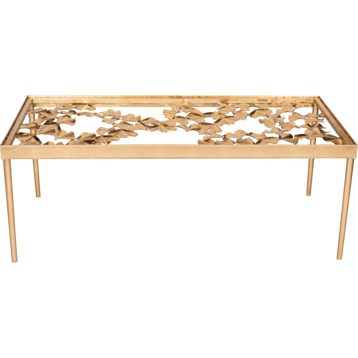 Otis Ginkgo Leaf Coffee Table Antique Gold