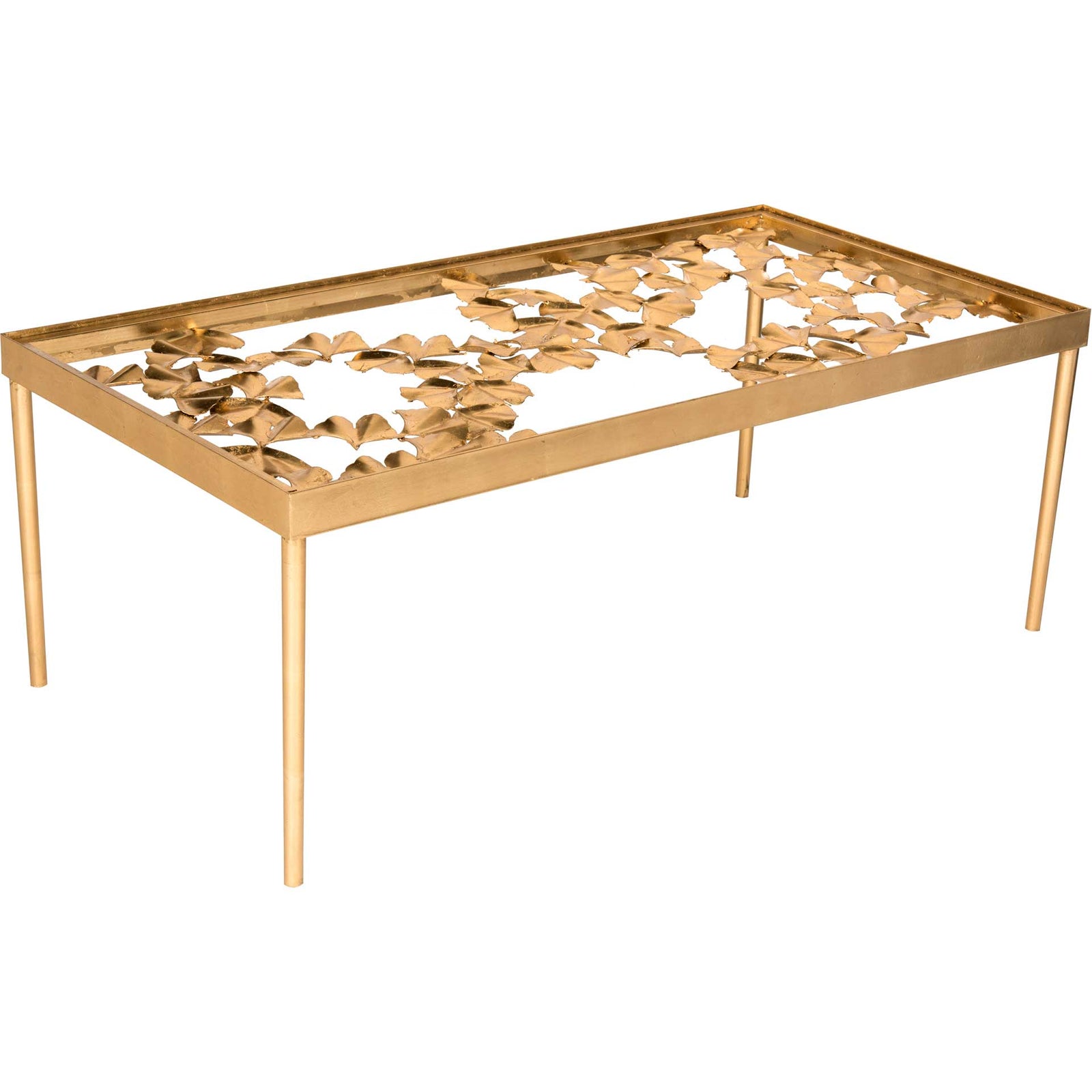 Otis Ginkgo Leaf Coffee Table Antique Gold