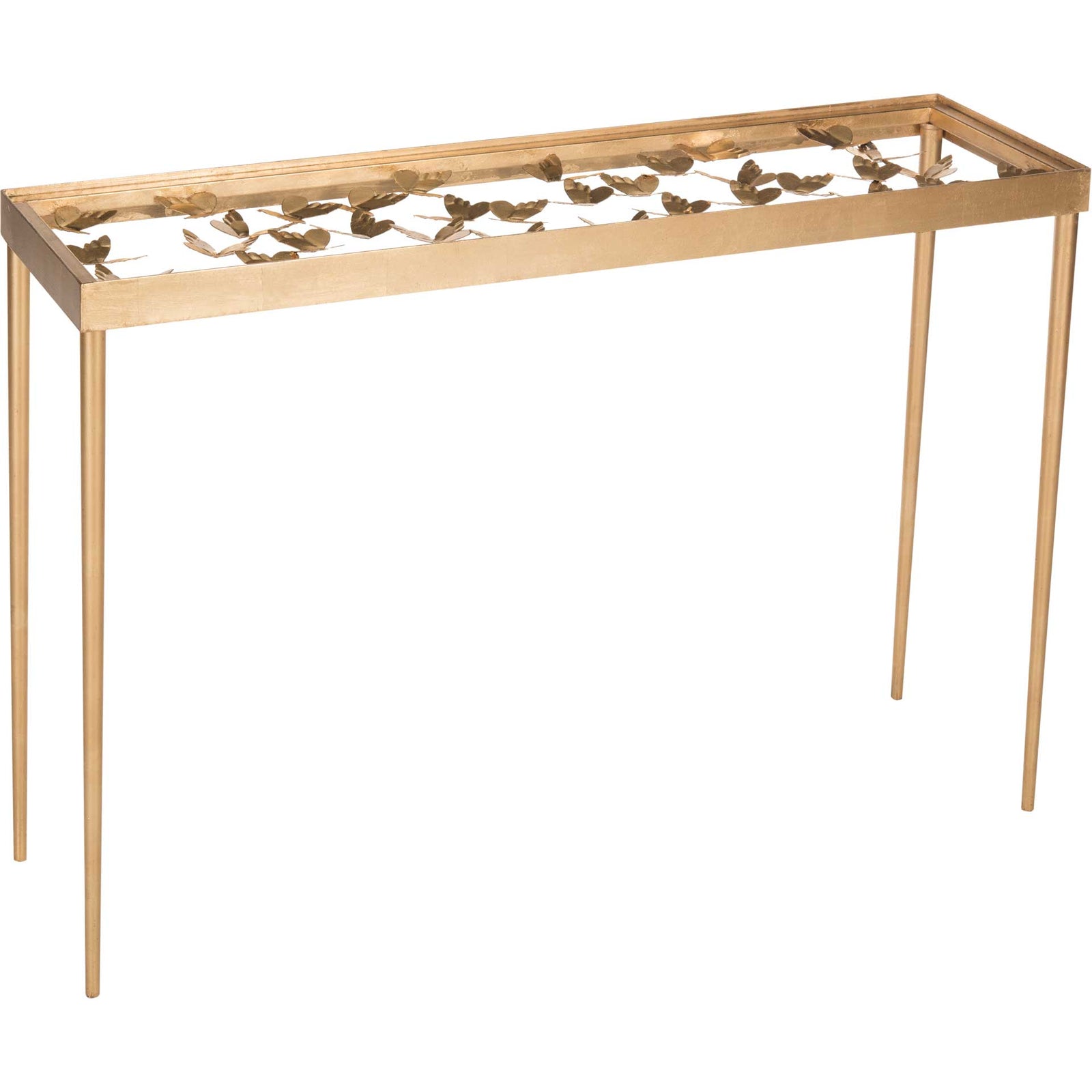 Rodney Butterfly Console Table Antique Gold