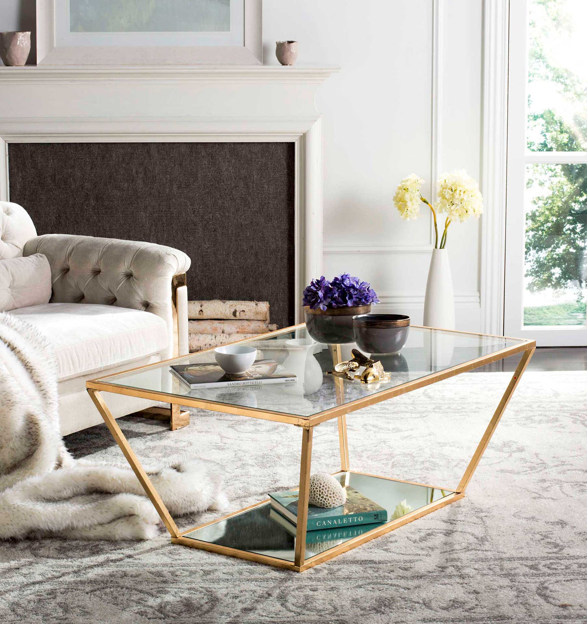 Allen Gold Leaf Retro Coffee Table Gold