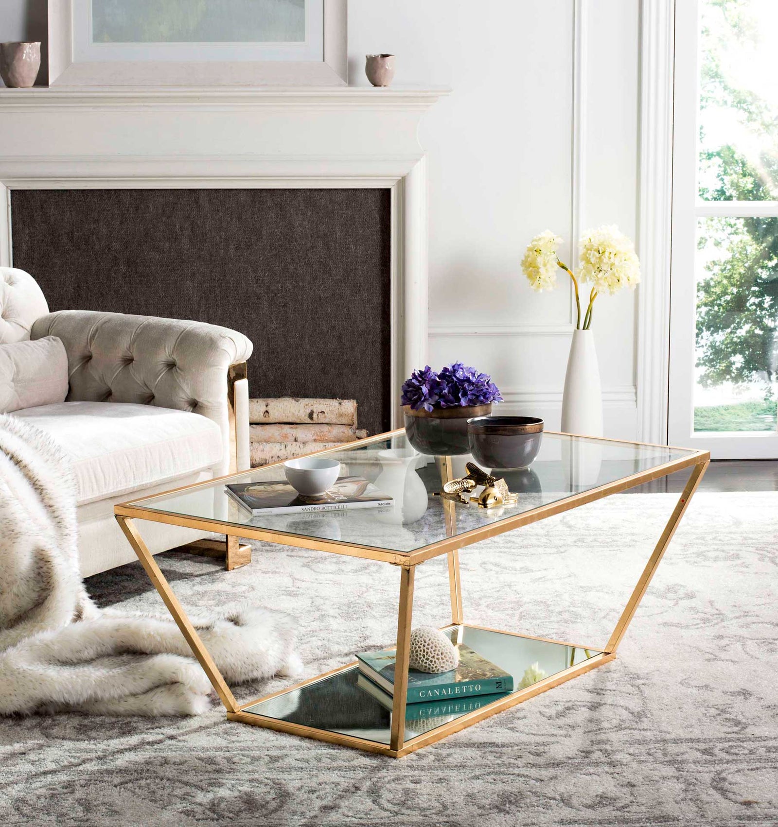 Allen Gold Leaf Retro Coffee Table Gold