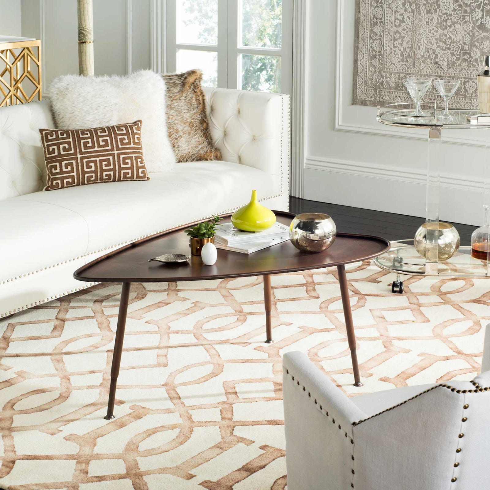 Teagan Heart Coffee Table Antique Copper