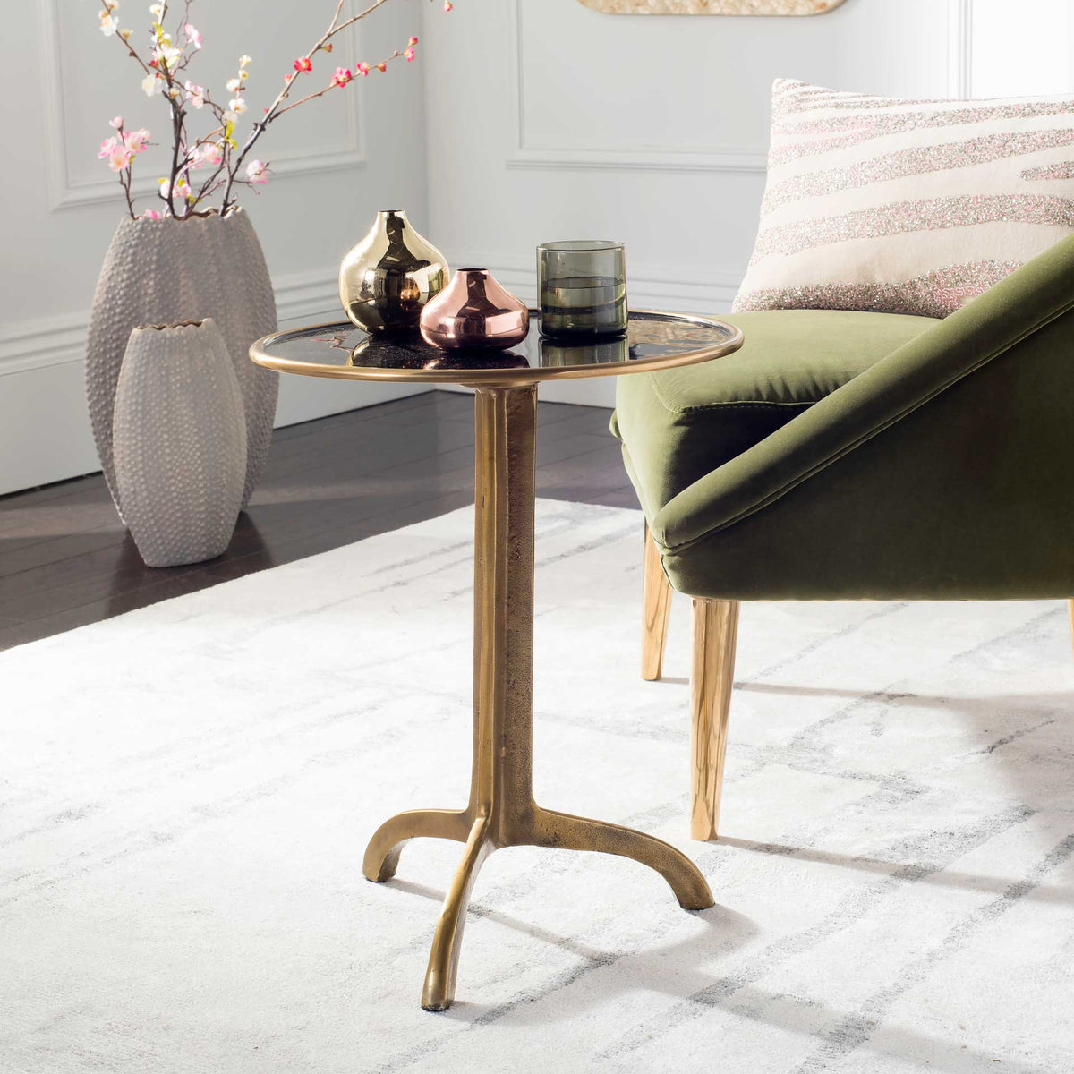 Braylen Accent Table Antique Brass