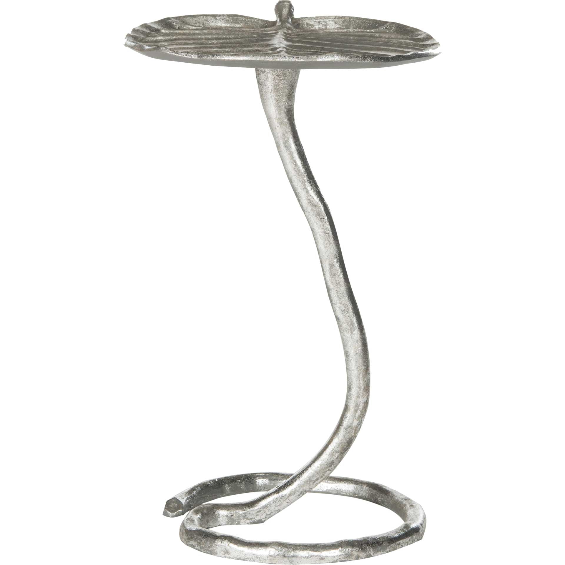 Mitchell Silver Foil Petal Side Table Silver