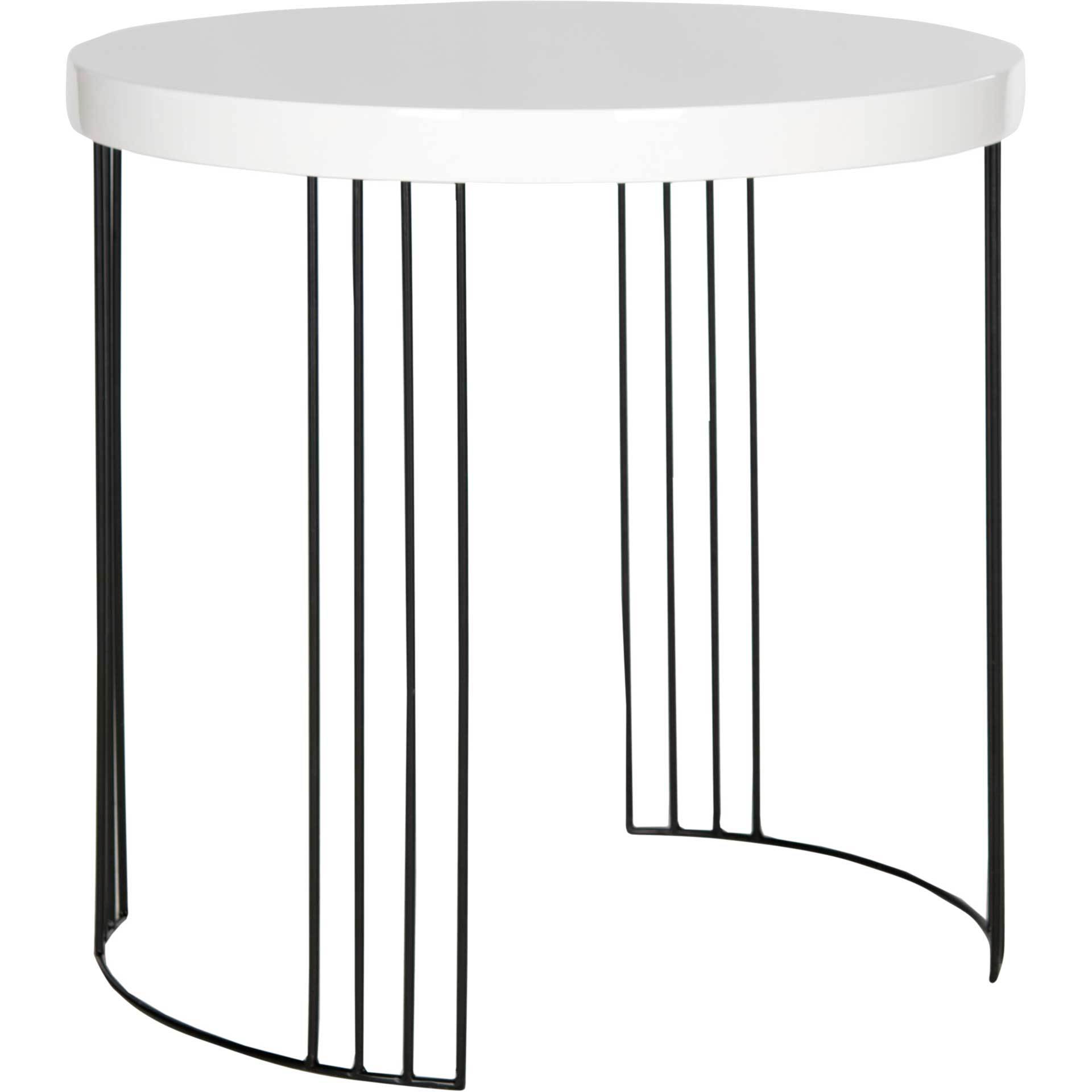 Keyon Lacquer Side Table White