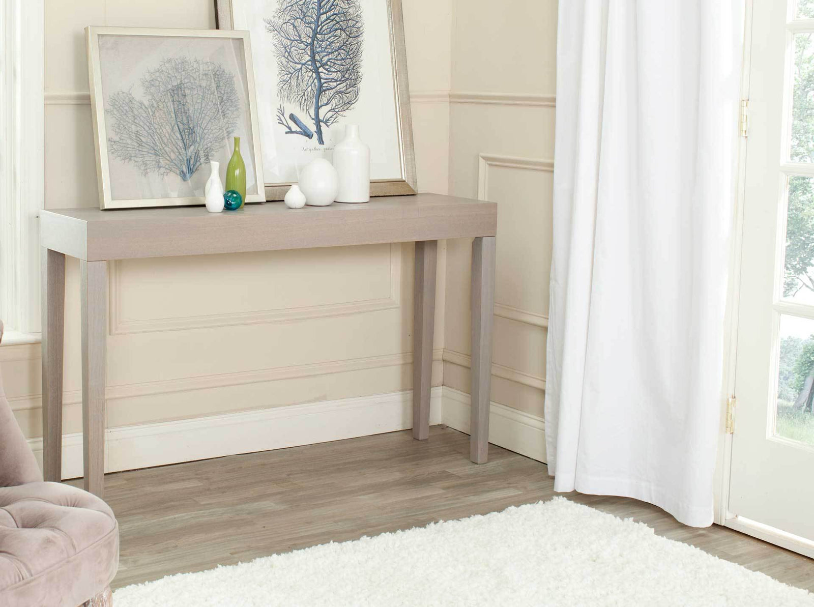 Kasey Wood Console Table Gray