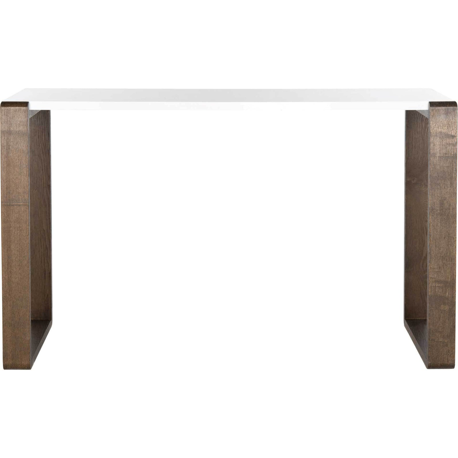Balin Lacquer Console Table White/Dark Brown