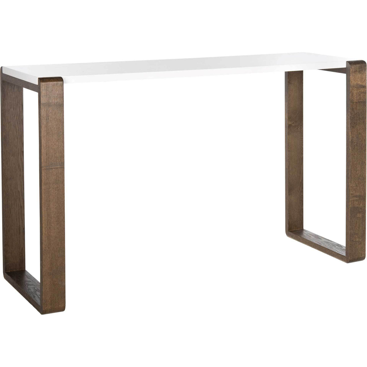 Balin Lacquer Console Table White/Dark Brown